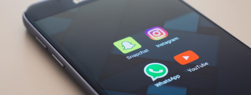 social media icons on a phone